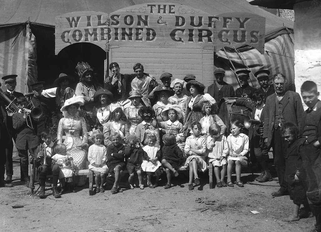 #6 Members and performers of Wilson and Duffy circus, 1911.
