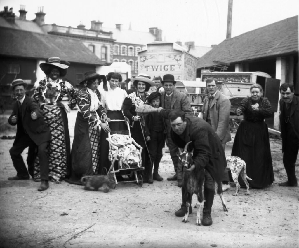 #9 A group of circus entertainers from Duffy’s Circus, 1911.
