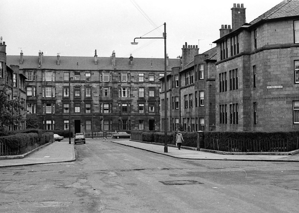 #10 Looking northwards down Meadowpark Street at Ballindalloch Drive with Roebank Street at the end.