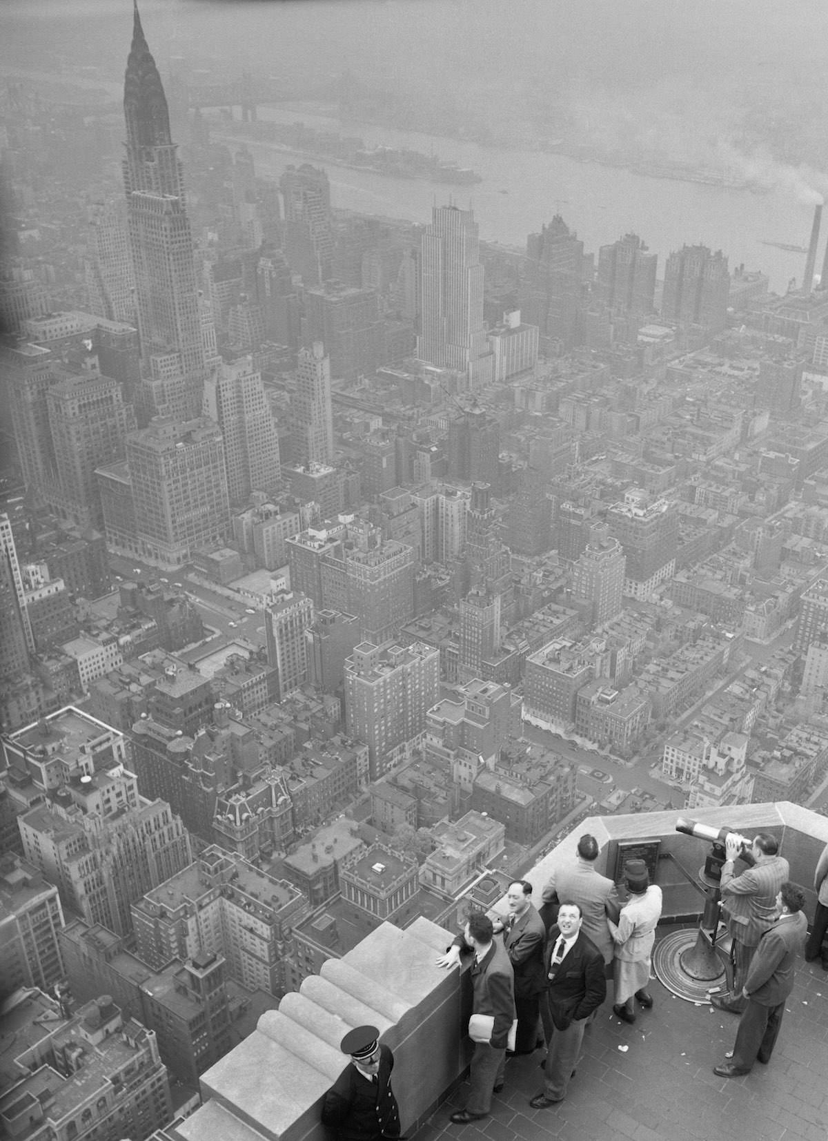 #6 Aerial view of New York City atop the Empire State Building.1930s