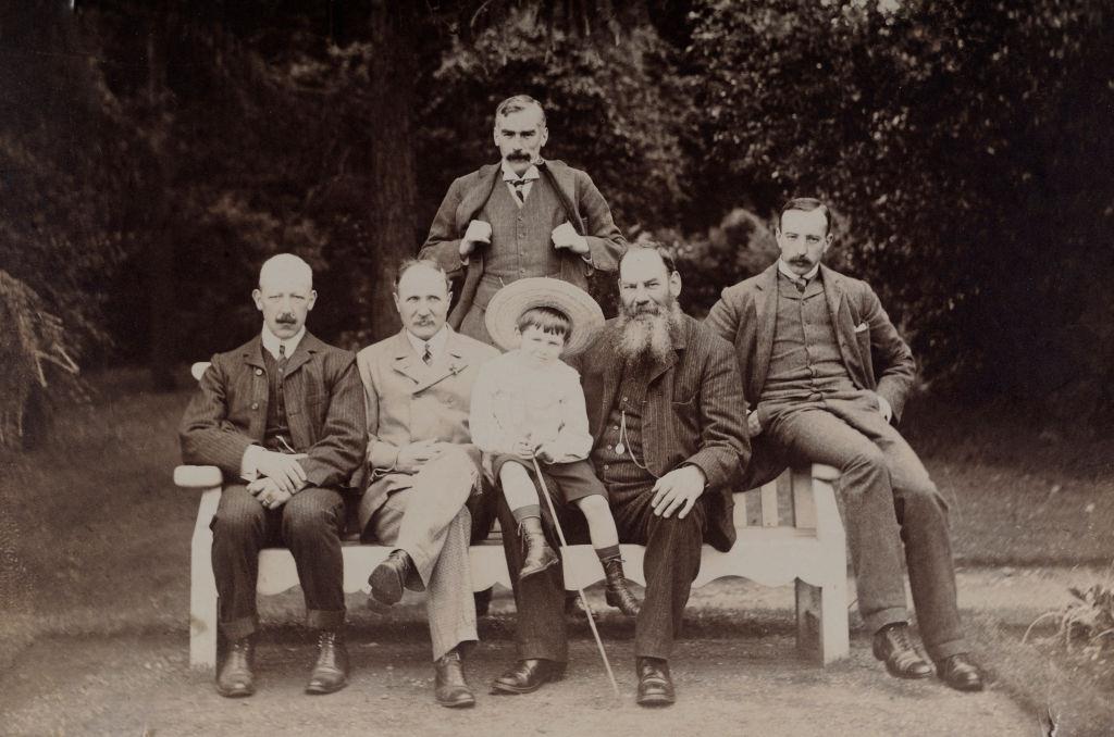 #60 Former Gloucestershire and England cricketer Dr WG Grace (seated 2nd from right) pictured with members of the Robson family, 1901.