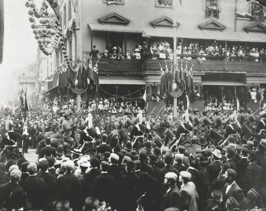 #38 A victory parade in London at the end of the Boer War, London, England.