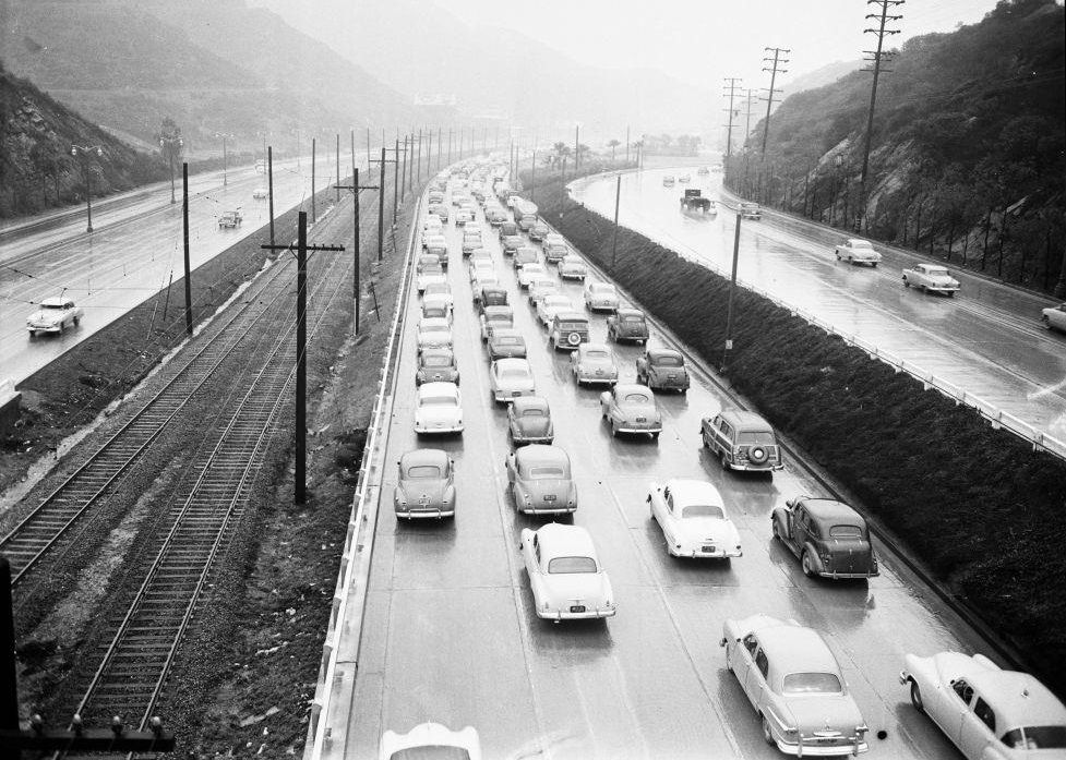 #1 Cahuenga Pass, Los Angeles, after heavy rain and flood. January 1952.