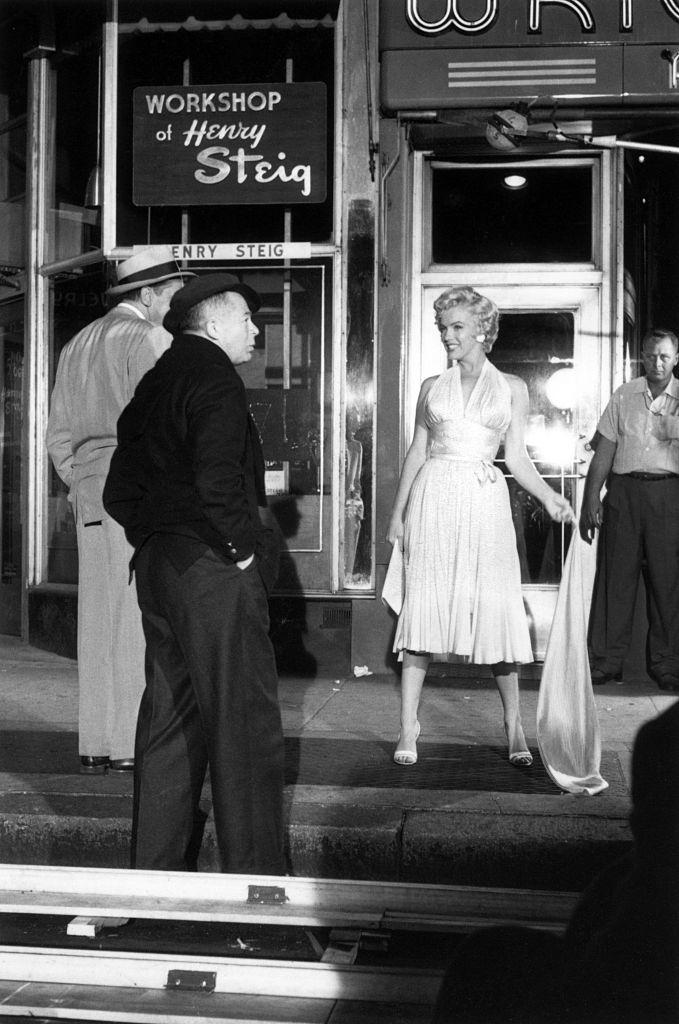 Marilyn Monroe with Tom Ewell and Billy Wilder from the making Of “The Seven Year Itch”
