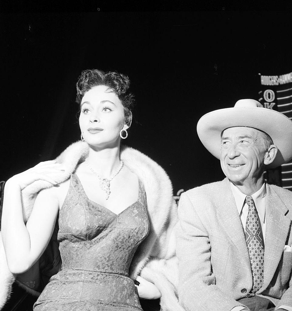 #24 Marla English poses with Roscoe Ayes as the Hollywood Deb-Star in Los Angeles 1955.