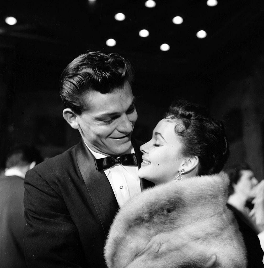 #27 Marla English with Larry Pennell at a premier in Los Angeles, 1955.