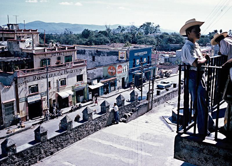 #6 Street scenes from balcony of Cortes Palace, Cuernavaca. December 1958