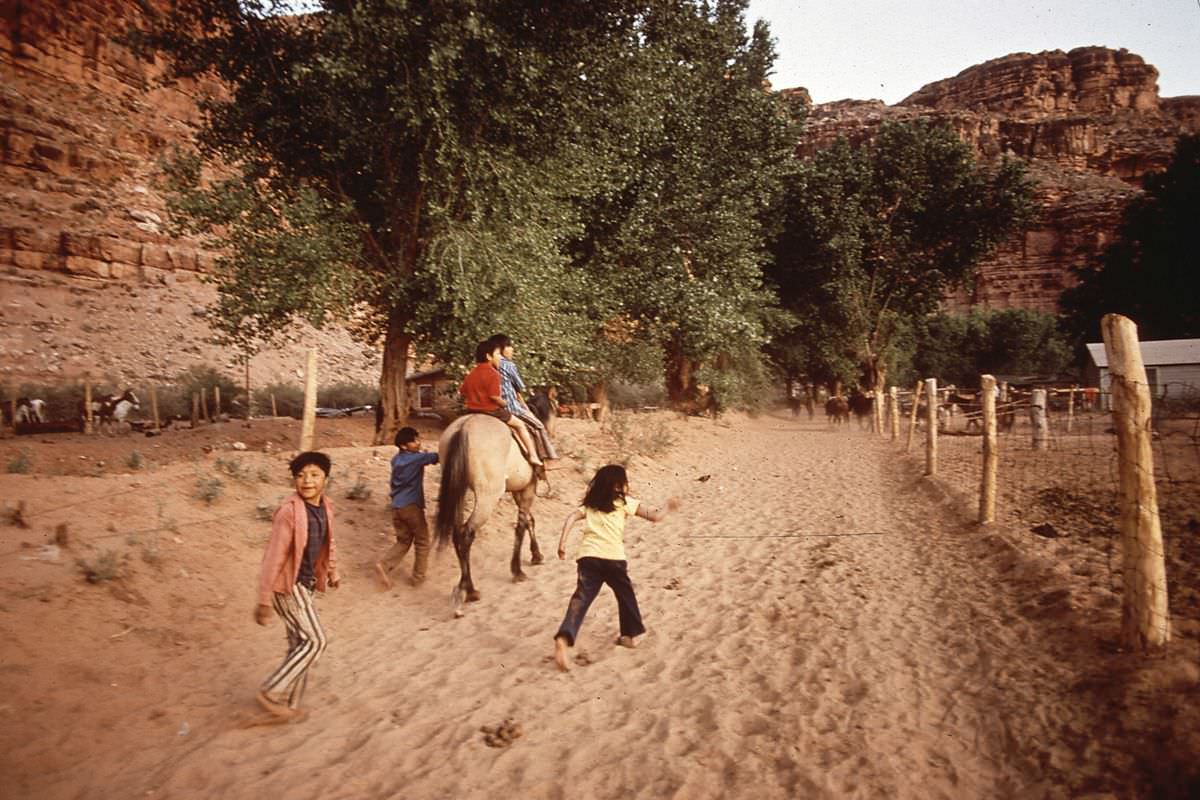 #17 Children in the village of Supai, Arizona in the Grand Canyon.