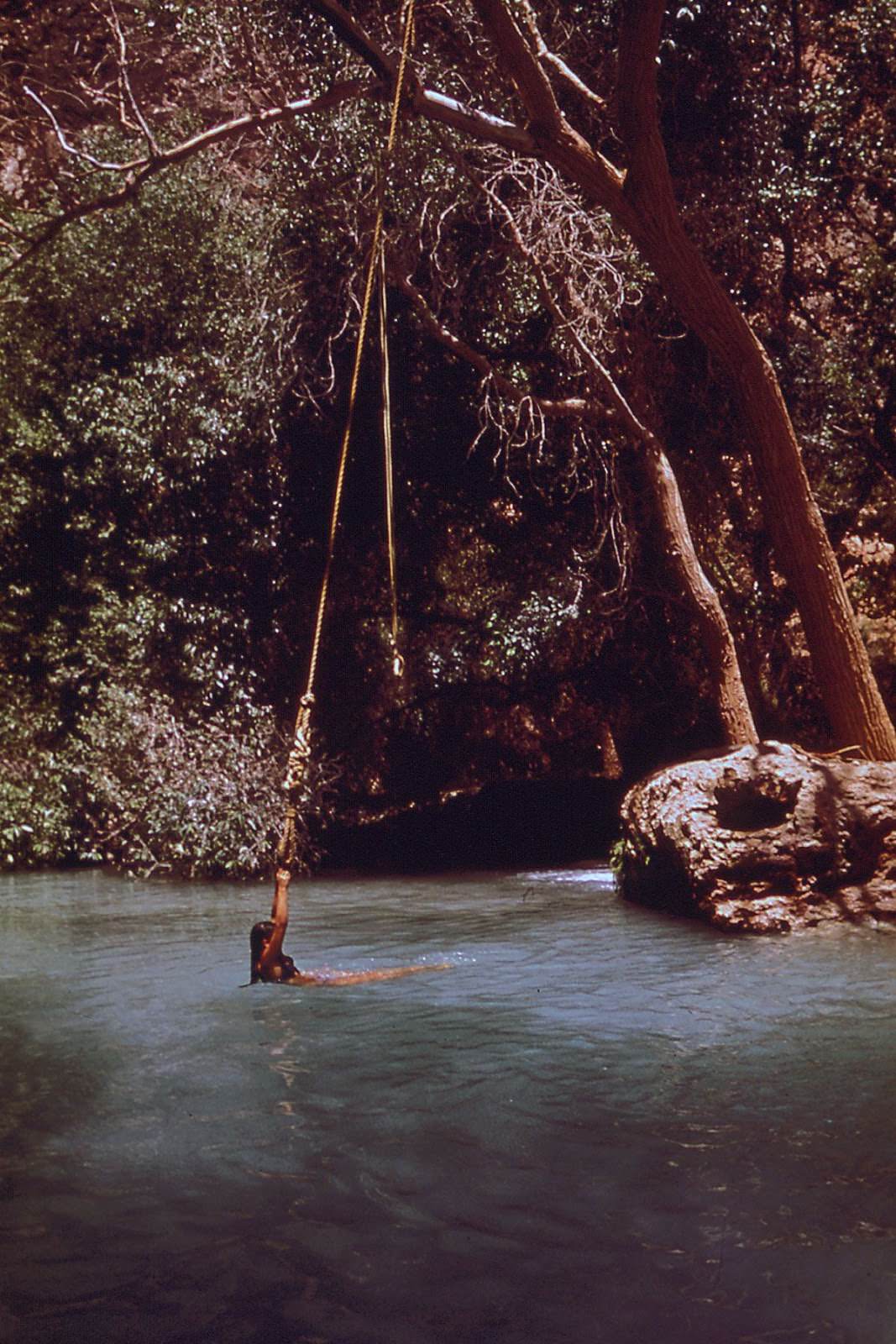 #30 A woman swims in Havasu Creek.