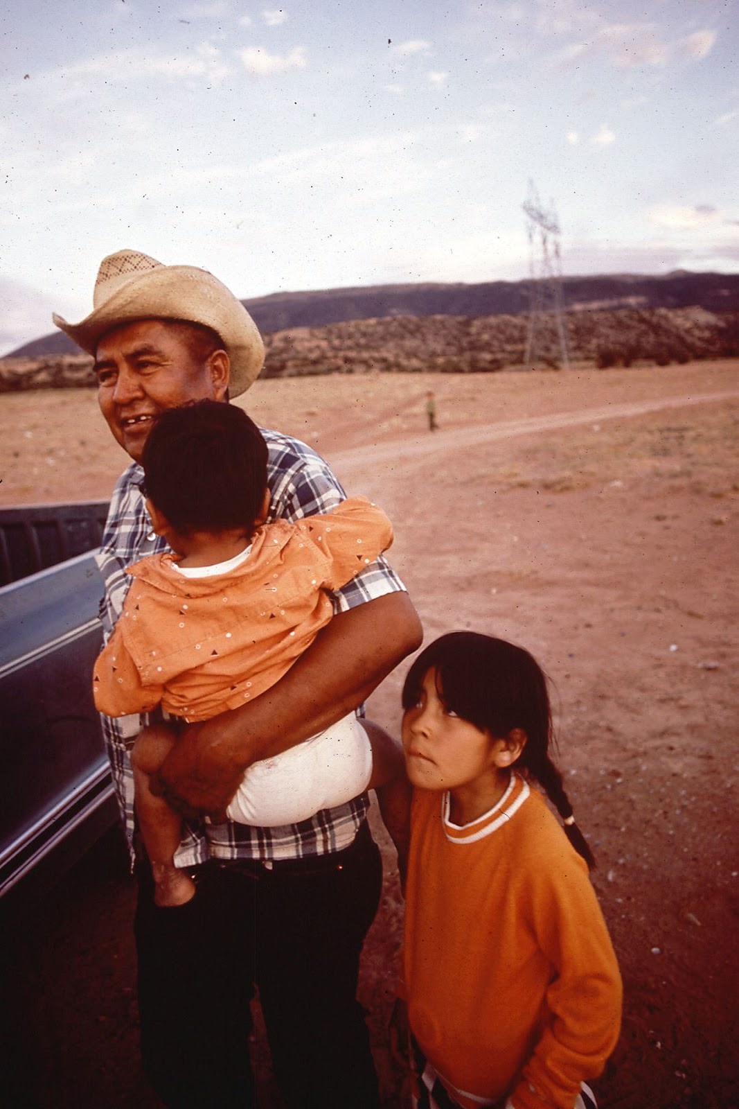 #32 A Navajo father and children in Arizona.