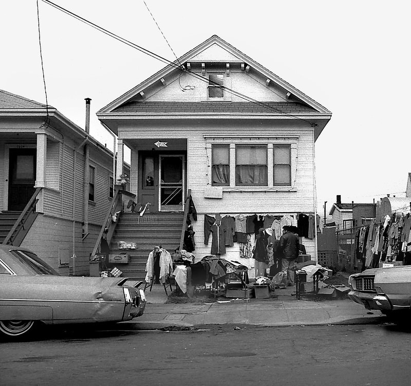 #16 Sidewalk sale, West Oakland, 1977.
