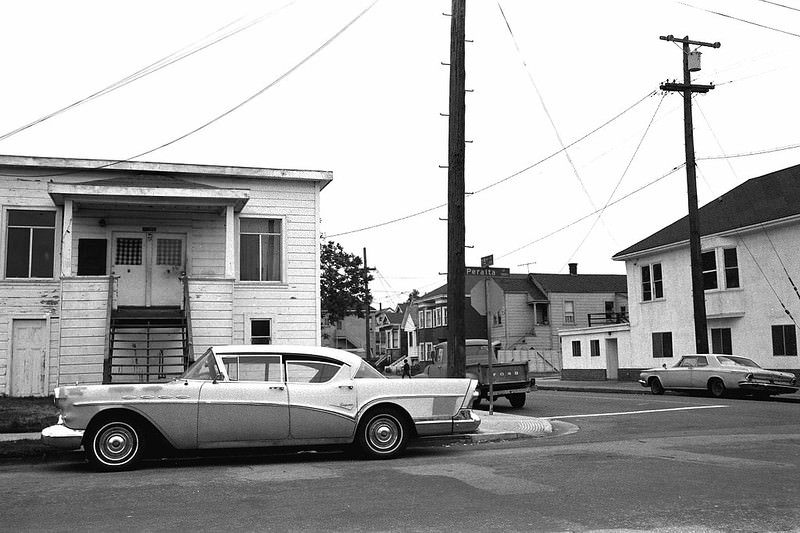 #13 1957 Buick at intersection of 15th Street and Peralta, Oakland, 1979.