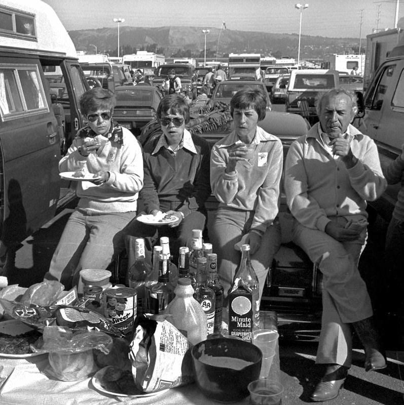 #17 Tailgate banquet before Raiders, Oakland, 1980.