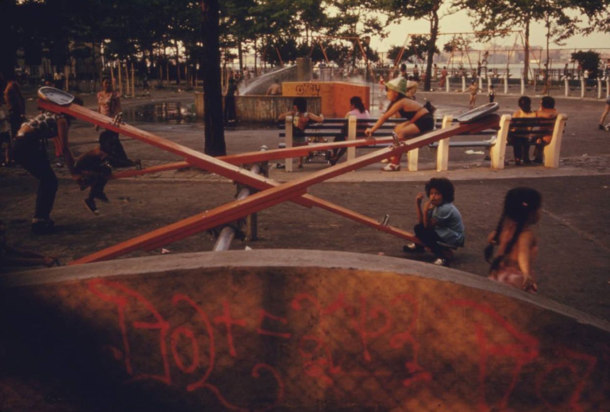 #38 Playground in East River Park in Manhattan, July 1974.