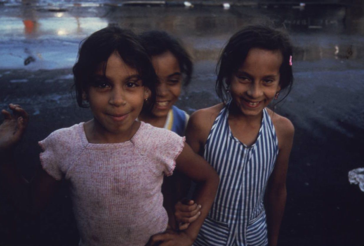 #52 Three young girls in Brooklyn, July 1974.