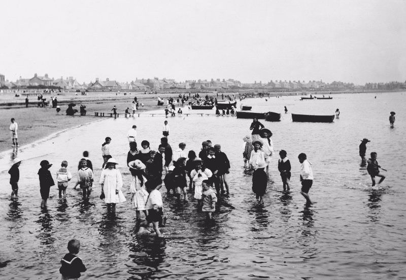 #12 Children at Troon beach, 1907.