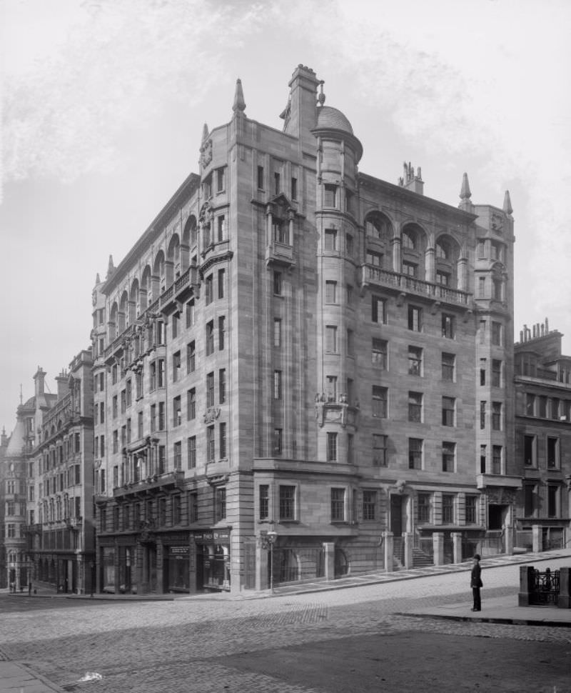 View of Clerical Medical &; General life Assurance Society, West George Street, Glasgow. Since demolished, 1906.