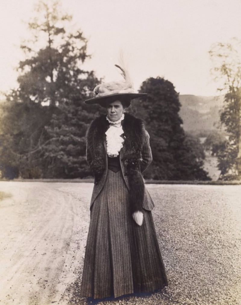 #39 Cornelia Craven at Balmacaan House, c.1910. Titled: ‘Myself’ The album is titled: ‘These photographs were all taken with my little Kodak. Cornelia Craven’.