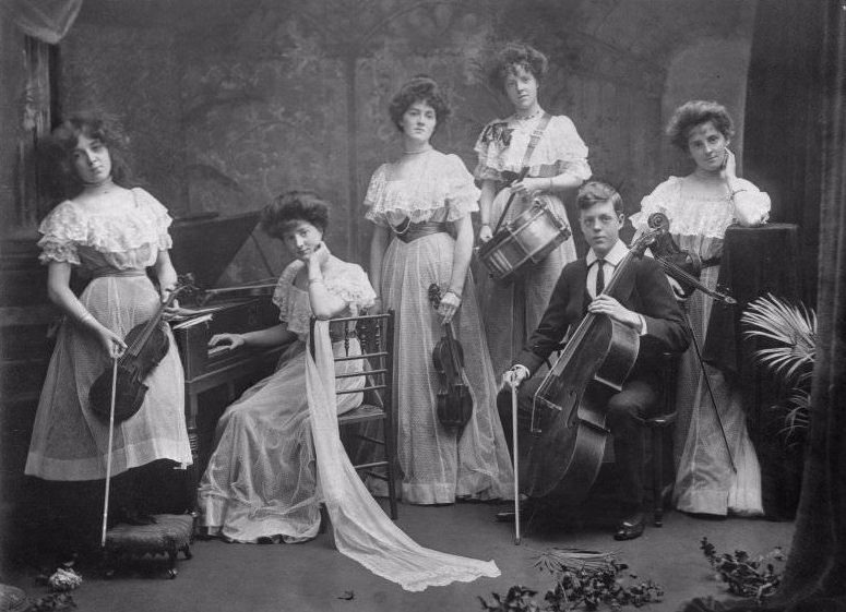 #6 Members of the Mather family with instruments, c.1910.