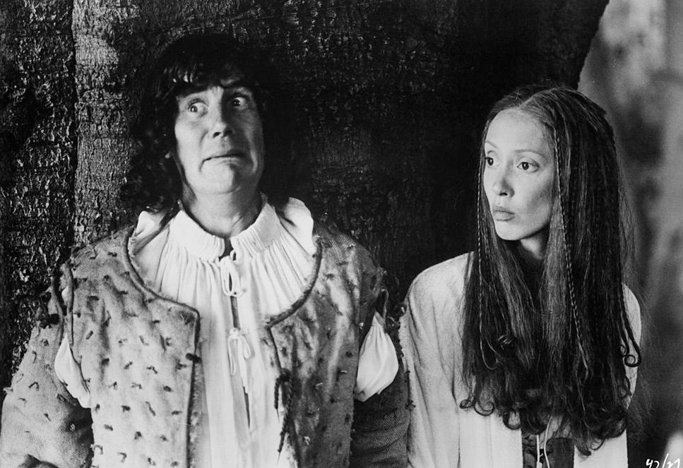 #14 Shelley Duvall with Michael Palin in a scene from the film ‘Time Bandits’, 1981.
