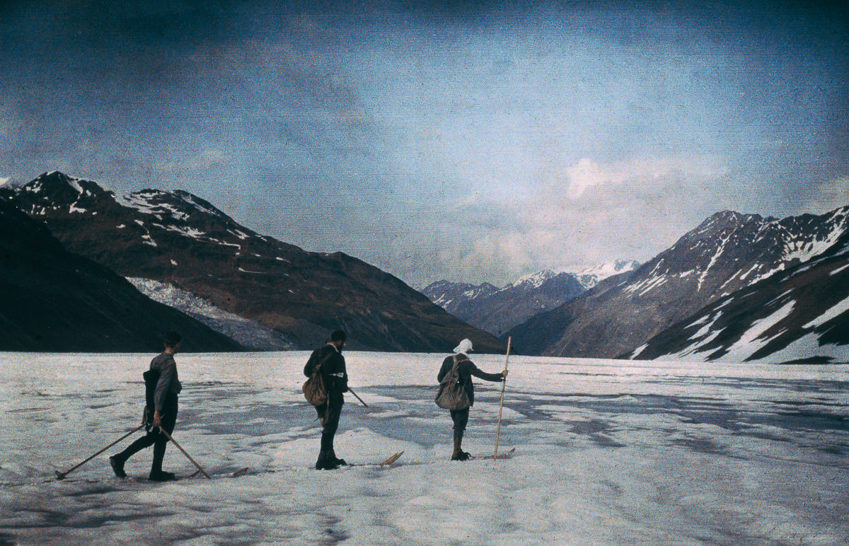 #4 Skiing across ice in Otztal, Austria. 1912