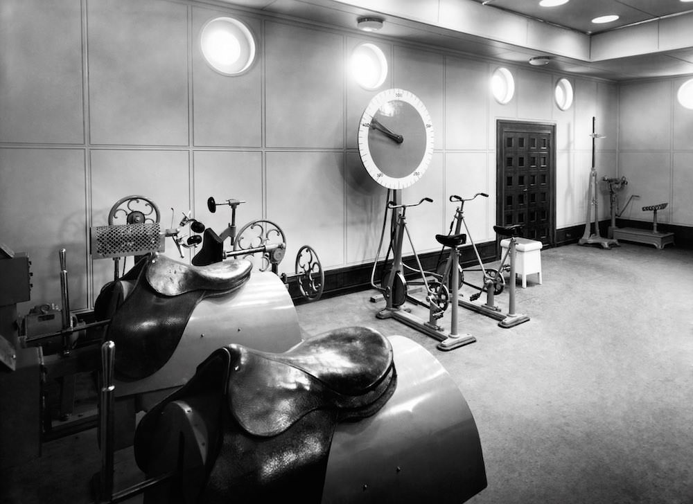 #13 The first class gym on the Liner Vulcania. 1930