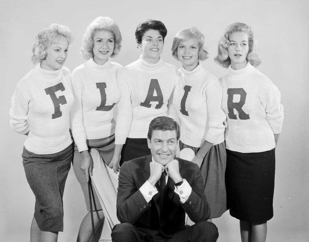 #10 Dick Van Dyke with Flair models, 1960.
