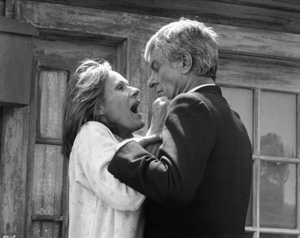 #36 Dick Van Dyke with Tammy Grimes in a scene from the film ‘The Runner Stumbles’, 1979.