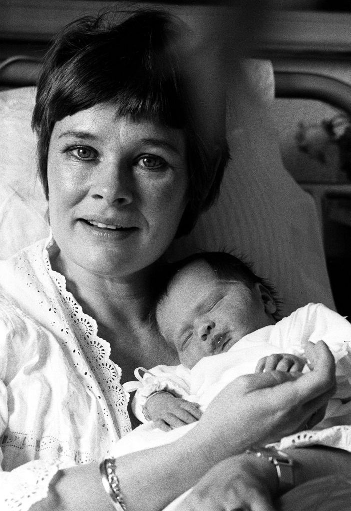 #5 Judi Dench with her first baby, 1972.