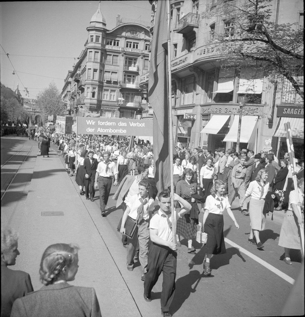 #42 Youth at May Day rallies in Zurich 1950.