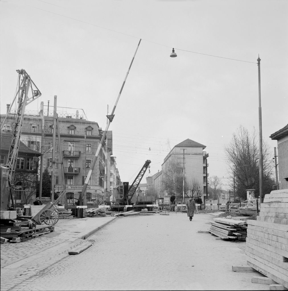 #17 Underpass Giesshübel Zurich under construction 1954.