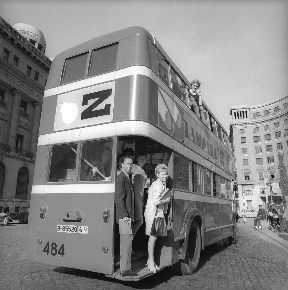 #54 Passengers in double deck bus, Barcelona 1961