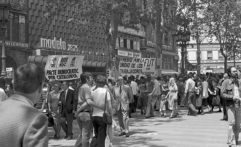 #43 Pre-electoral environment la ramblas, Barcelona june 1977