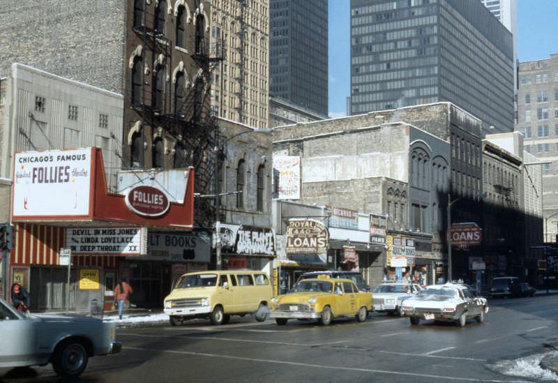 #49 South State Street and Follies Theater, 1978