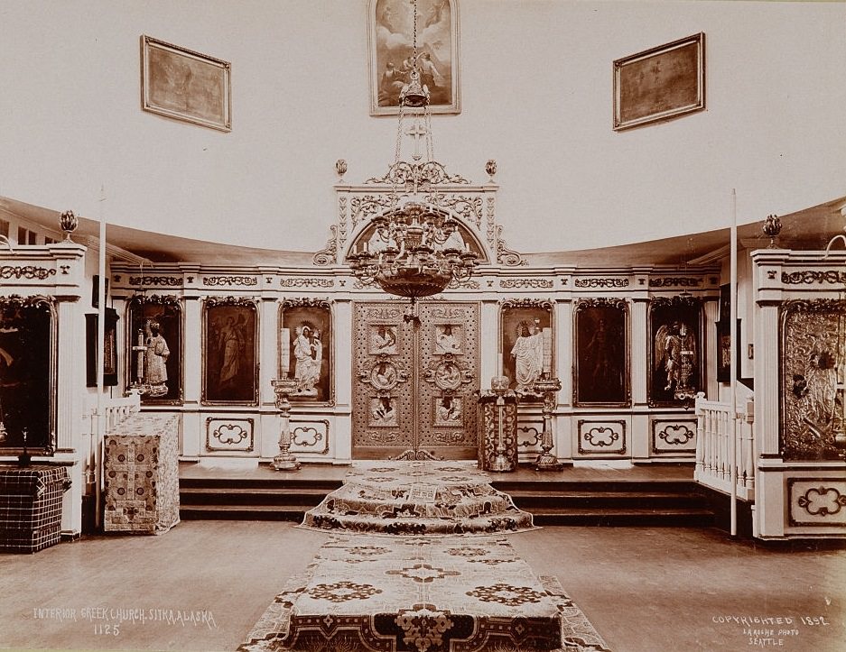 #7 The interior of St. Michael’s Cathedral, a Russian Orthodox church in Sitka, Alaska. 1892