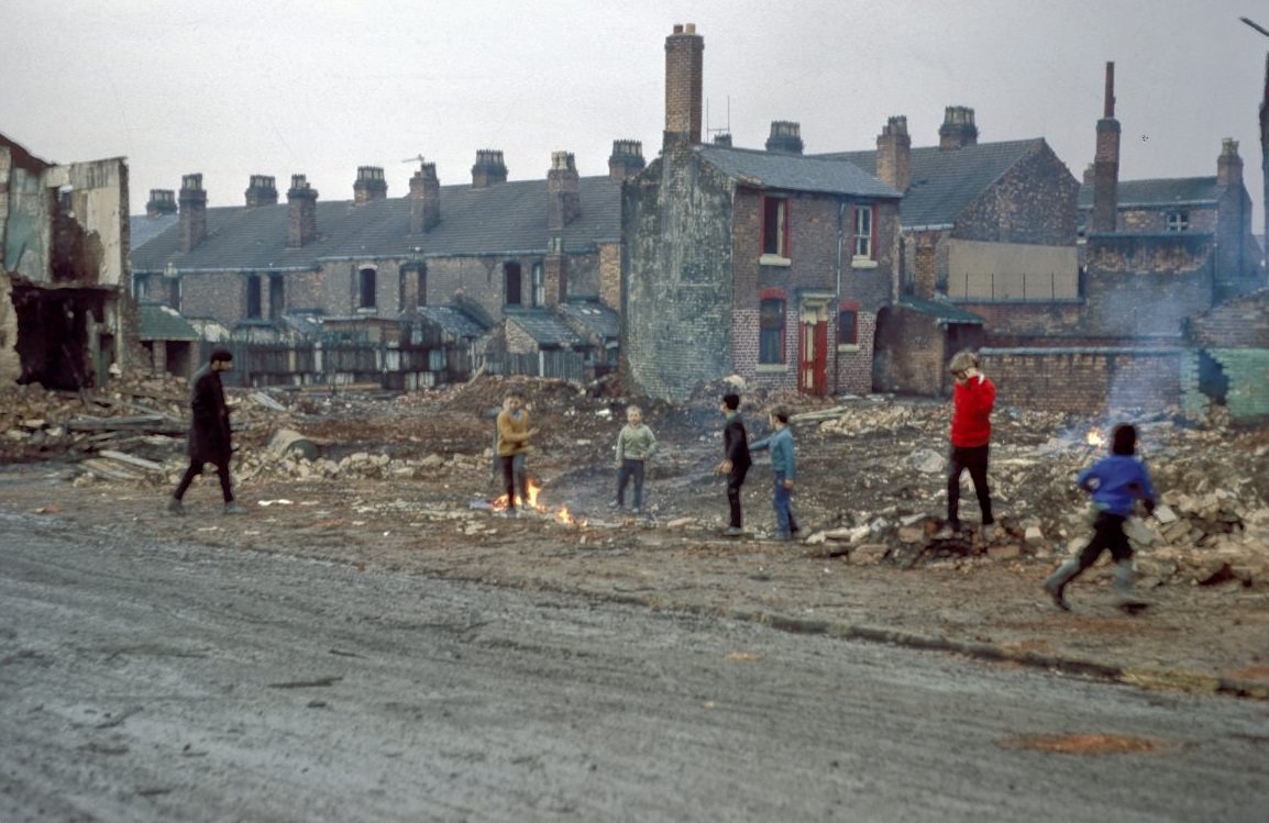 #29 Demolition of terrace houses, Anderton Street, off Shakespeare Road, Ladywood and children playing – 1968