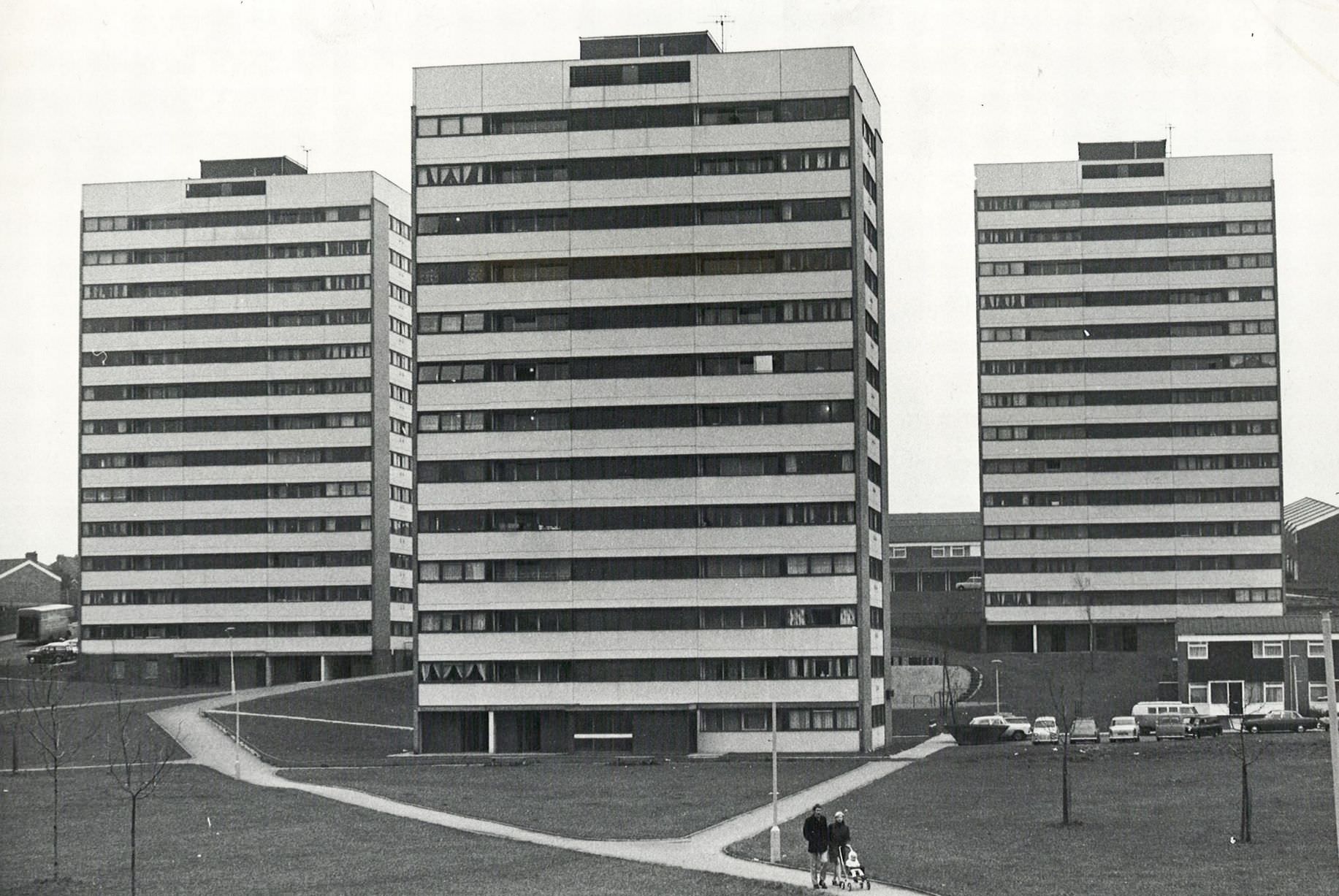#28 Flats at Stechford, with Giles Close House in the centre, in 1961.