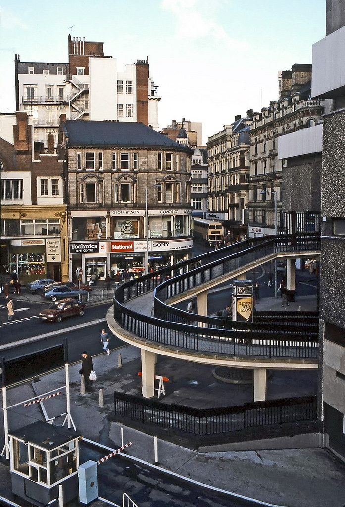 #4 The entrance to Birmingham Shopping Centre car park in Navigation Street. Birmingham, December 1984