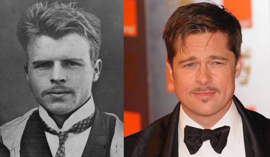 #14 Swiss psychoanalyst Hermann Rorschach, the inventor of the inkblot test, and Brad Pitt.