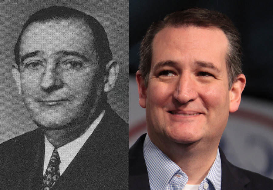 #23 Congressman Thomas Burchill in 1943 and Senator Ted Cruz.