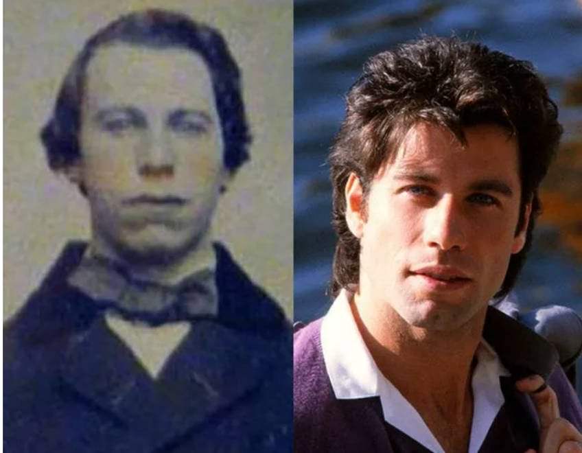 #7 An unidentified man from the 1860s and John Travolta.