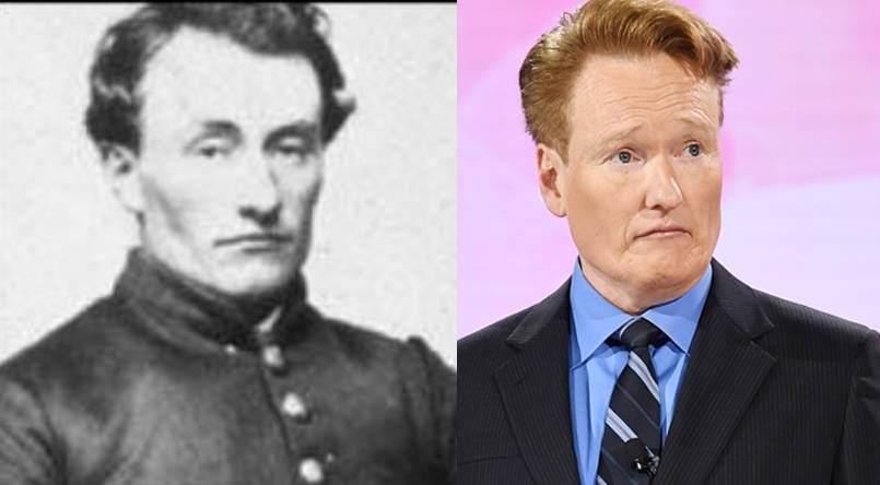 #26 Union Army soldier (and Louisiana State Senator) Marshall H. Twitchell and Conan O’Brien.