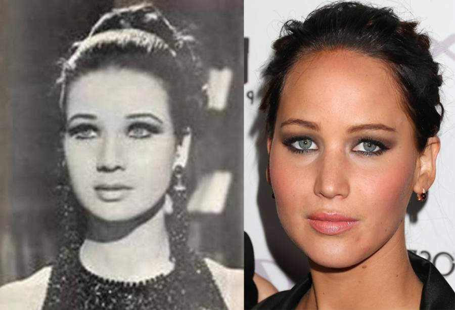 #4 Egyptian actress Zubaida Tharwat and Jennifer Lawrence.