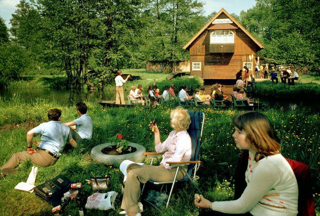 #16 Weekenders alongside a typical canal in the Spreewald. LŸbbenau, 1974.