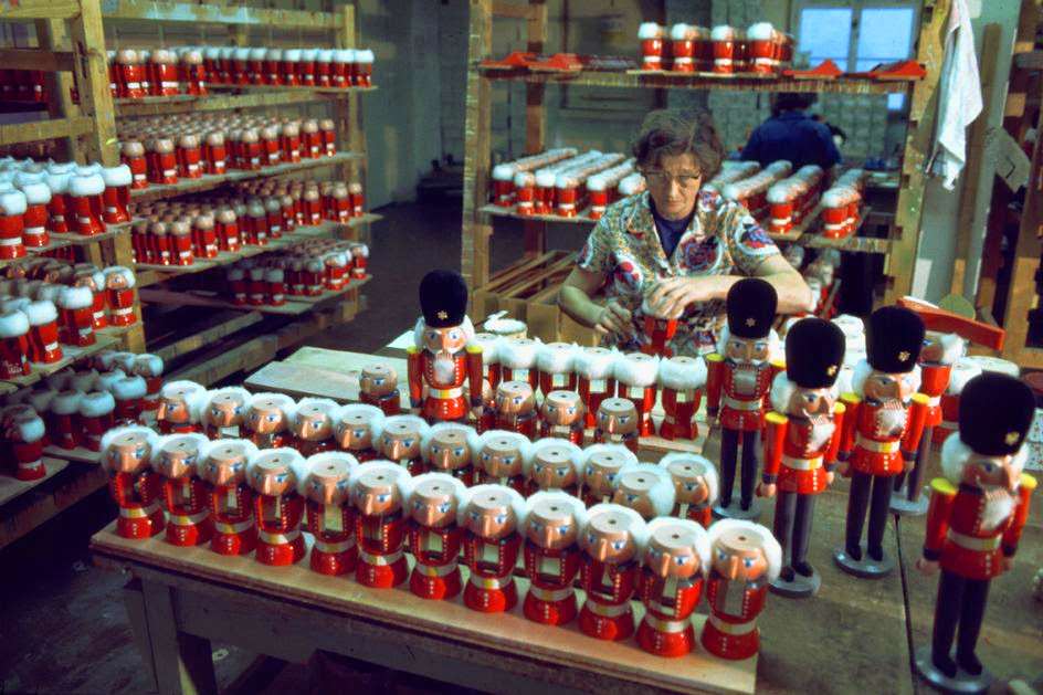 #38 Nutcracker production is a traditonal cottage industry, especially for Christmas. Erzgebirge, 1974