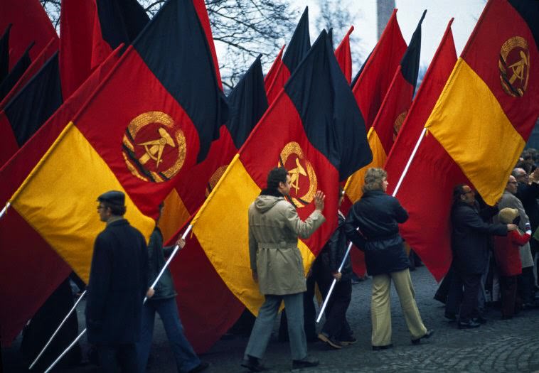 #46 Demonstration on First of May at Soviet monument. East Berlin, 1974