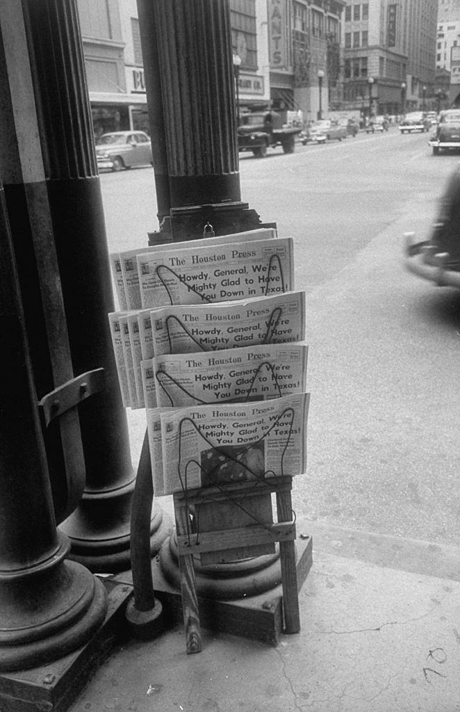 #37 Houston newspapers welcoming Gen. Douglas MacArthur to Texas.