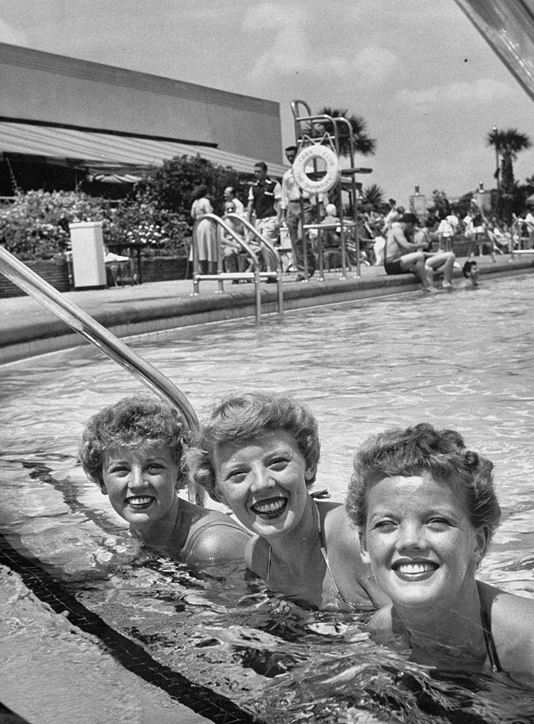 #39 Warren girls enjoying the pool at the Governor’s Conference, 1950s.