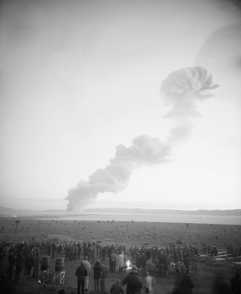 #24 Spectators watching Atomic Bomb Explosion, 1952.
