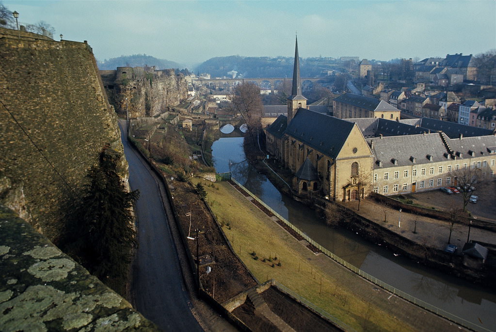 #11 The Citadel (at top of road) was once part of Fortress Luxembourg dating back to 936 A.D. Luxembourg City, Jan 1972